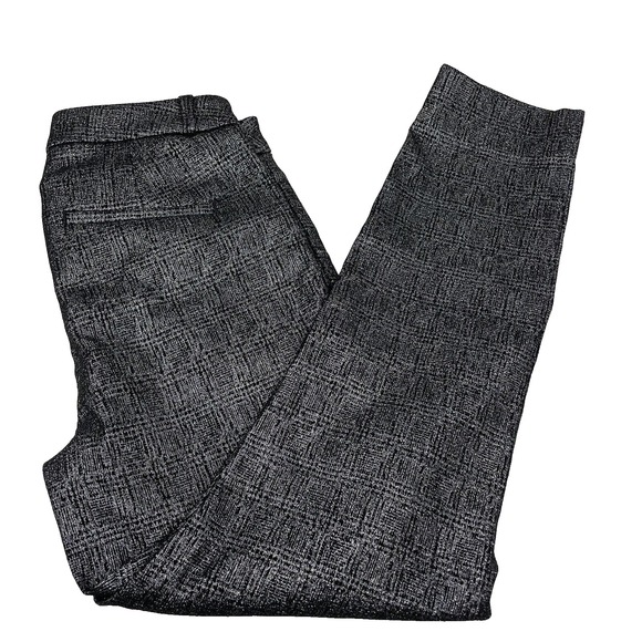 Banana Republic Sloan Pants Size Petite 2 Black‎ Metallic Silver Ankle Slacks - Picture 1 of 5